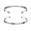 Trendy brand bracelet, stainless steel bracelet, C-shaped inspirational engraved, creative and funny bracelet, smooth plate bracelet Application Scenario